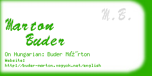 marton buder business card